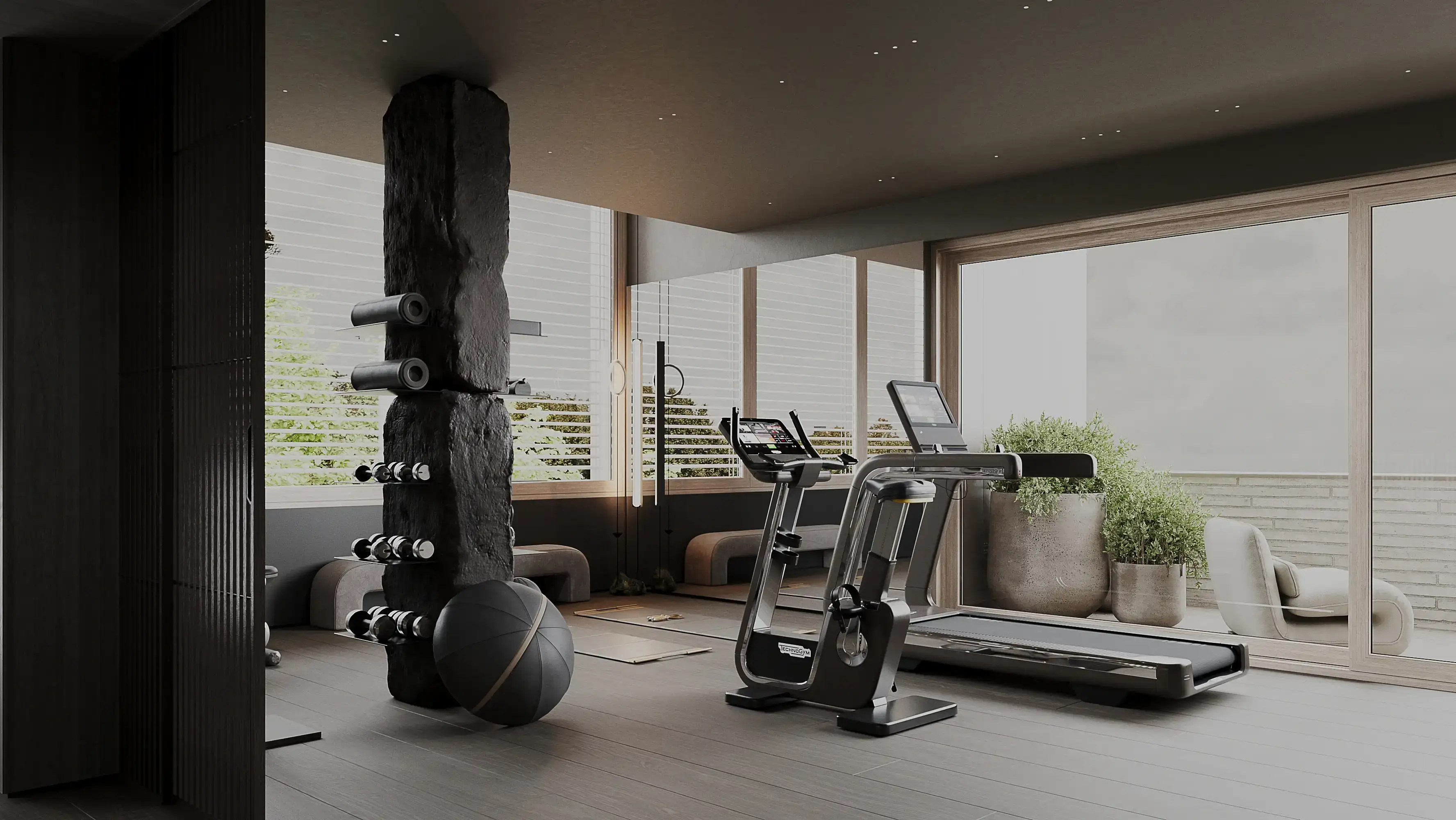 Inwestycja Ustronie Wilanów, Warszawa - propozycja aranżacji fitness